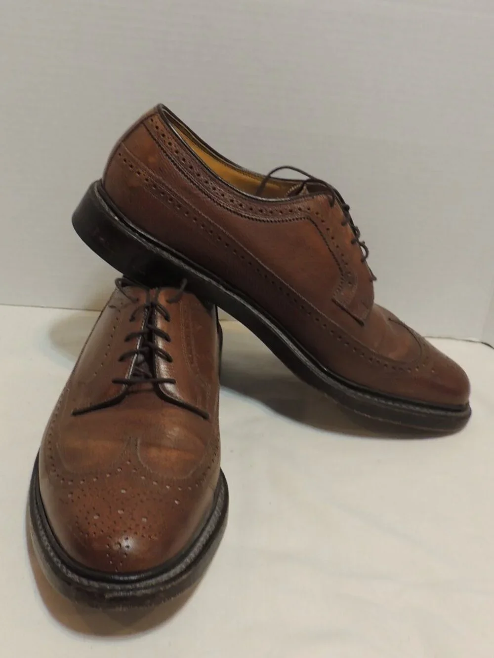 Florshiem Oxford Shoes Men 12 Brown Lace Up Business Wedding Interview Shoes